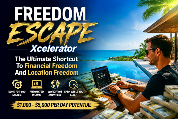 Man working online beside a luxury pool representing automated online income and location freedom